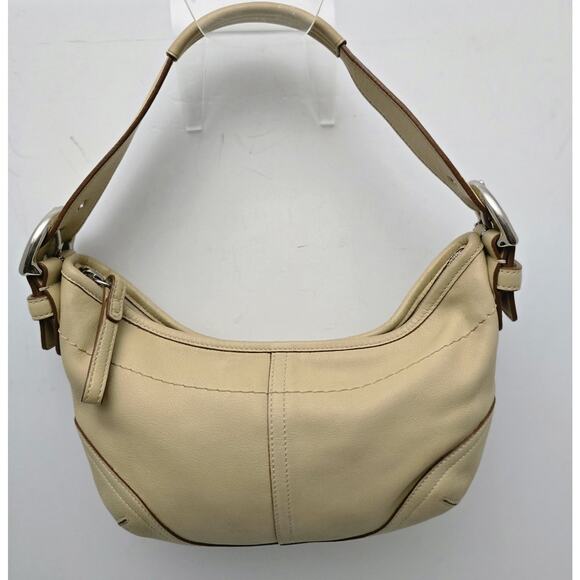 Vintage Coach Y2K Beige Leather Soho Hobo Shoulder Bag 9541 - Picture 4 of 15